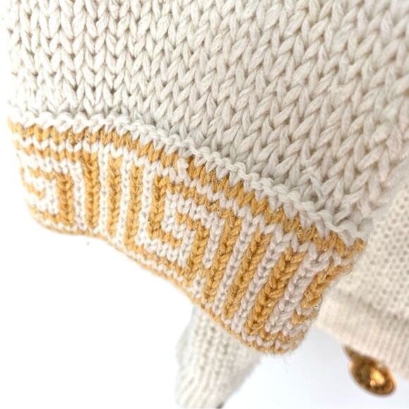 SK Wear Vintage NWTs Mykonos Grecian Gold Coin Metallic Thread Sweater small - Picture 8 of 10
